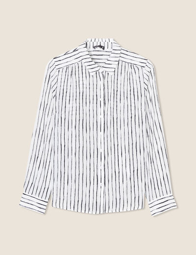 Chemise manches longues blanc femme