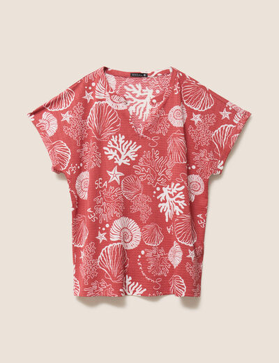 T-shirt manches courtes orange femme