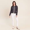 Gilet 2 en 1 col rond gris clair femme