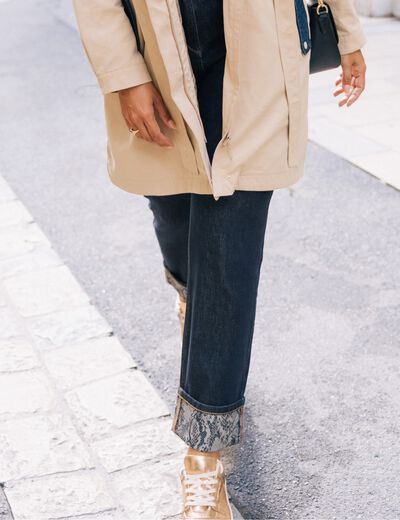 Jean ajusté taille standard denim brut femme