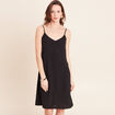 Robe courte &eacute;vas&eacute;e col rond 2 en 1 noir femme