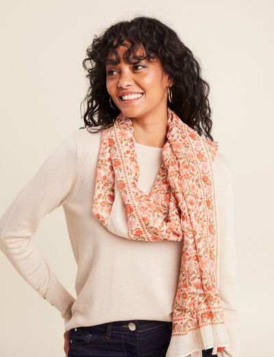 Foulard rouge corail femme