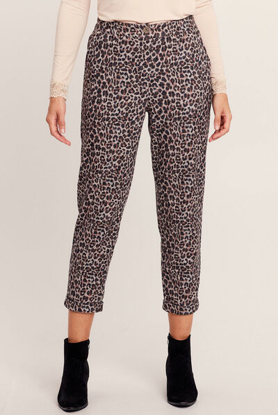Pantalon chino 7/8ème noir femme