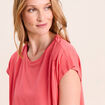 T-shirt droit col rond manches courtes rouge femme
