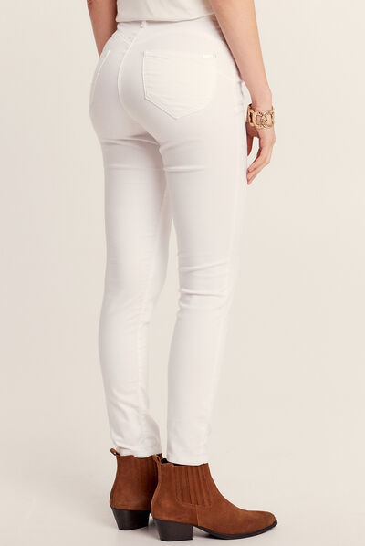 Pantalon léger taille standard 7/8ème blanc femme