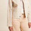 veste sans col beige femme