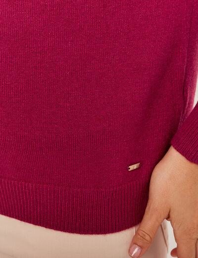 Pull manches longues rose fushia femme