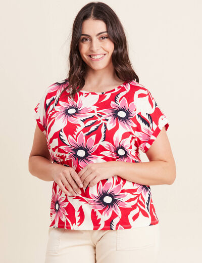 T-shirt manches courtes rouge femme