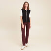 Gilet droit court sans manches noir femme