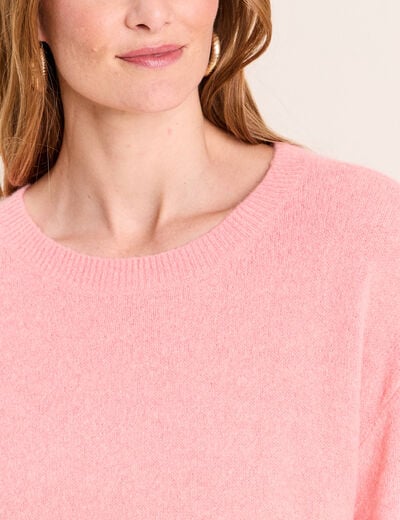 Pull manches coudes rose femme