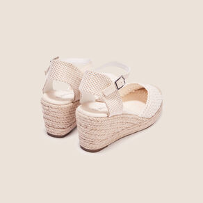 espadrilles compensees macrame ecru femme Espadrilles compensées macramé ecru femme
