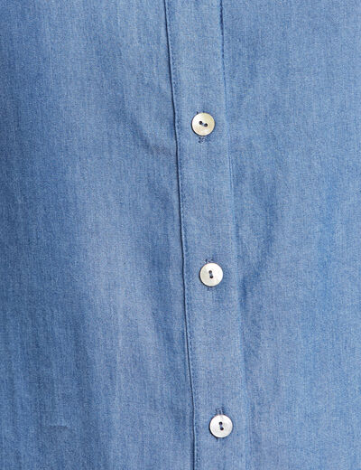 Chemise manches courtes denim double stone femme