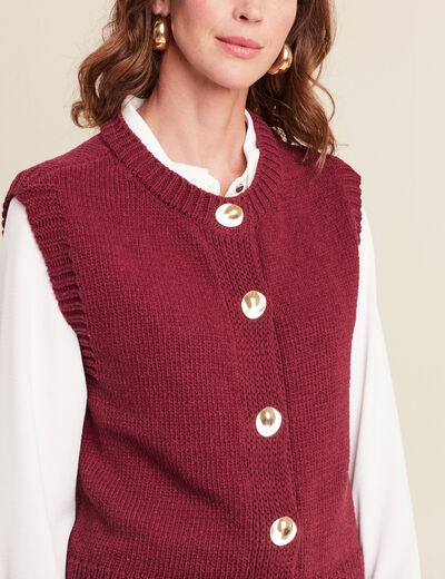 Gilet sans manches bordeaux femme