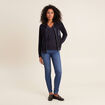 Gilet à capuche zippé bleu foncé femme