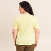 T-shirt col v manches courtes jaune clair femme