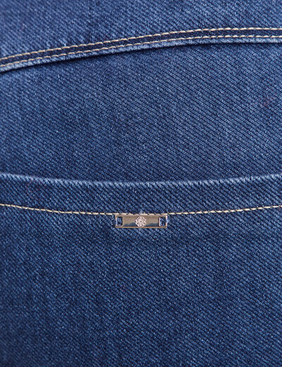 jean bootcut taille basculée brodé denim stone femme