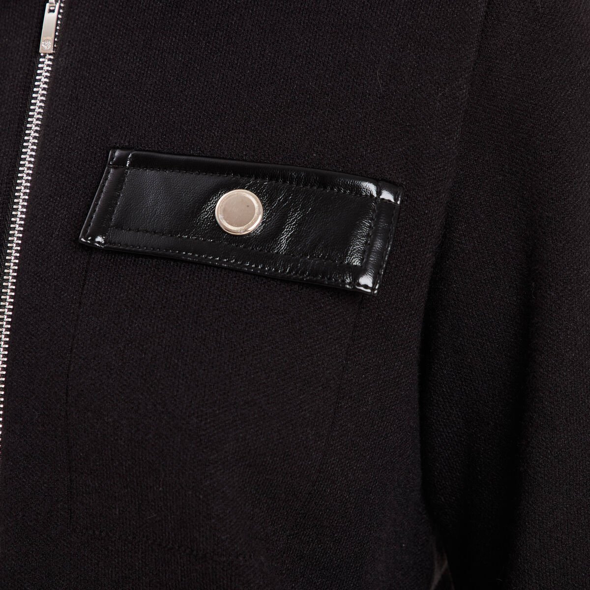 Gilet zippé manches longues noir femme