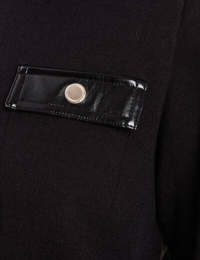Gilet zippé manches longues noir femme