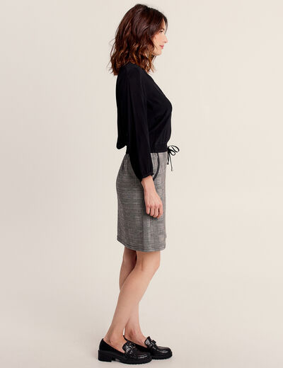 Robe droite effet 2-en-1 gris femme