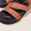 Sandales plates marron foncé femme