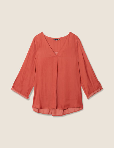 Blouse manches 3/4 vieux rose femme
