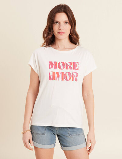 T-shirt manches courtes ecru femme