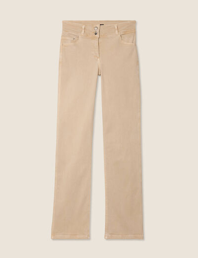Jean droit denim beige femme
