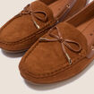 Mocassins aspect daim marron cognac femme