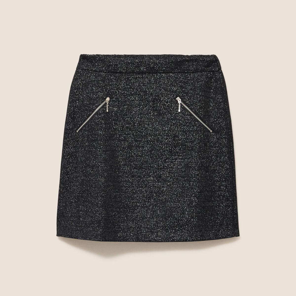 Jupe &agrave; paillettes noir femme