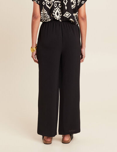 Pantalon coupe large portefeuille noir femme