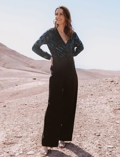 Pantalon été Femme Combinaison été Femme Imprimée - Bretelles Nœud Longueur Genou Tenue Vacances Femme