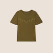 T-shirt manches courtes vert olive femme