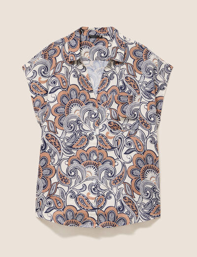 Chemise sans manches marron femme
