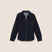 Chemise cintr&eacute;e en jean manches longues denim brut femme