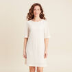 Robe droite dentelle ecru femme
