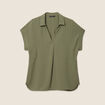 Blouse manches courtes vert kaki femme