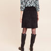 Jupe en velours longueur genoux noir femme