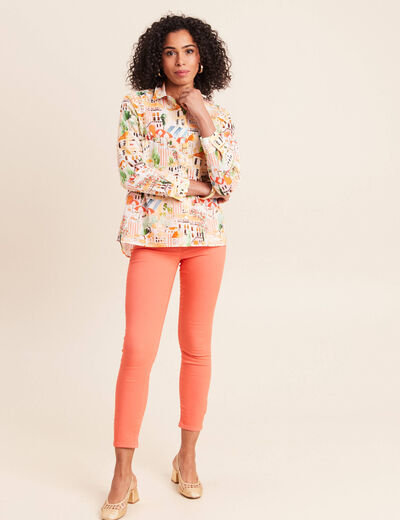 Pantalon magique Le L&eacute;ger coupe ajust&eacute;e orange fluo femme