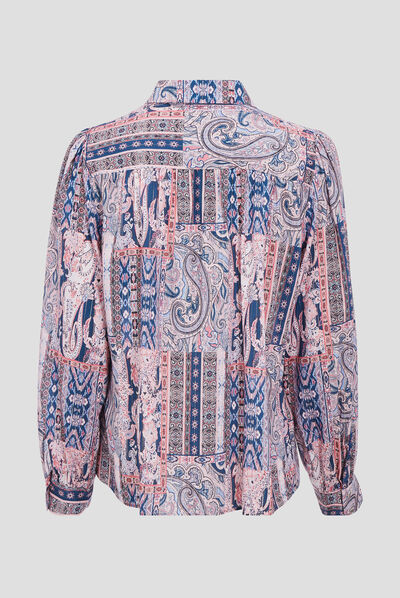 Chemise à manches longues bleu ciel femme
