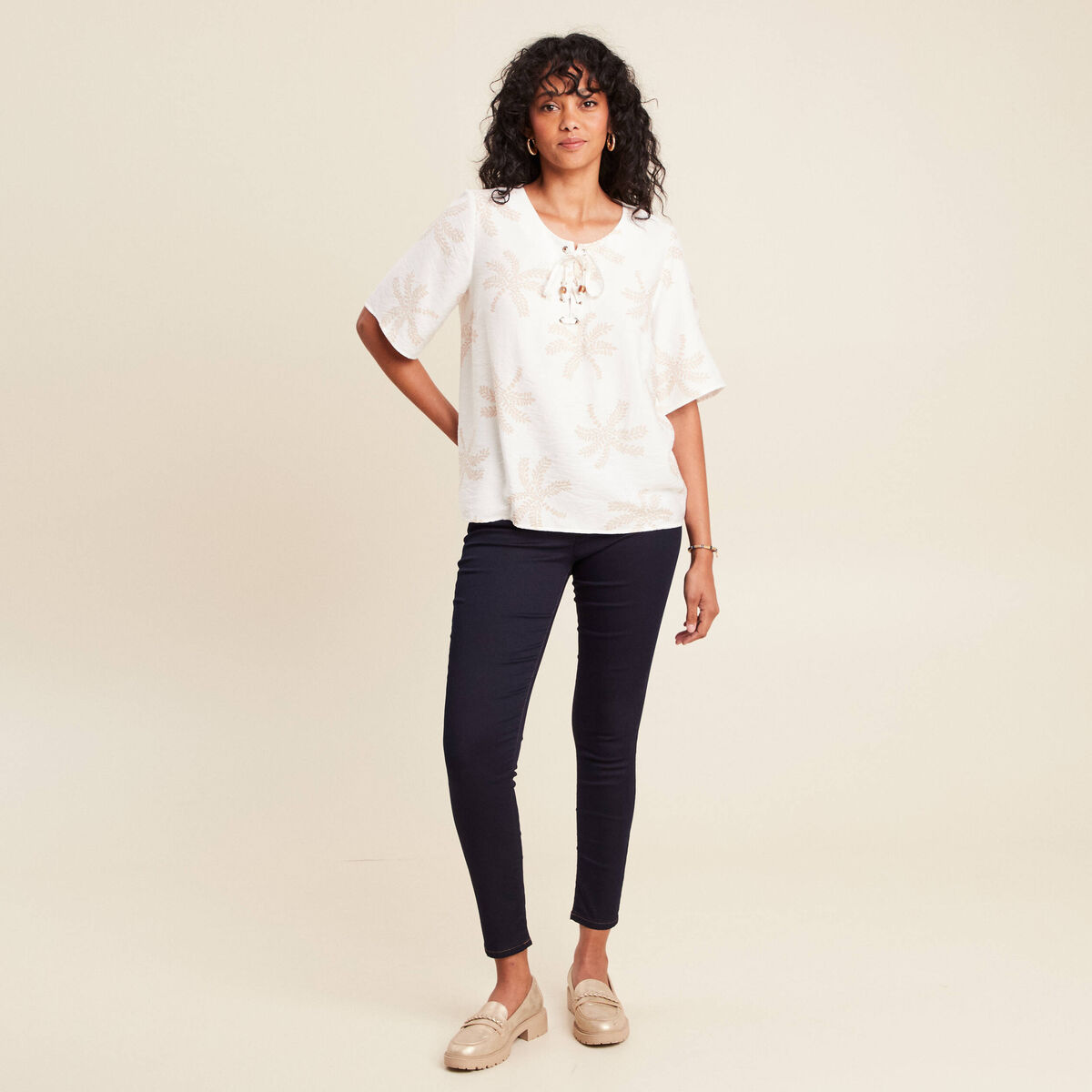 Jean magique Le L&eacute;ger ajust&eacute; 7/8&egrave;me denim brut femme
