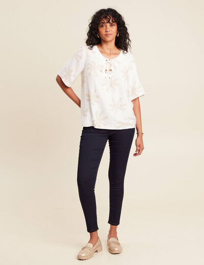 Jean magique Le L&eacute;ger ajust&eacute; 7/8&egrave;me denim brut femme