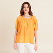 Blouse manches 3/4 orange clair femme