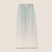 Jupe midi patineuse pliss&eacute;e vert clair femme