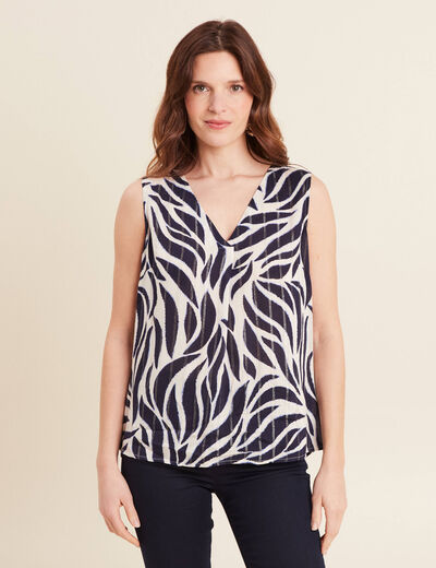 Blouse sans manches bleu foncé femme