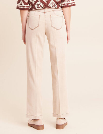 Jean coupe droite taille standard denim beige femme