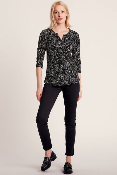 Jean magique ajusté taille standard noir femme