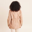 Parka ajust&eacute;e mi-longue brillante sable femme