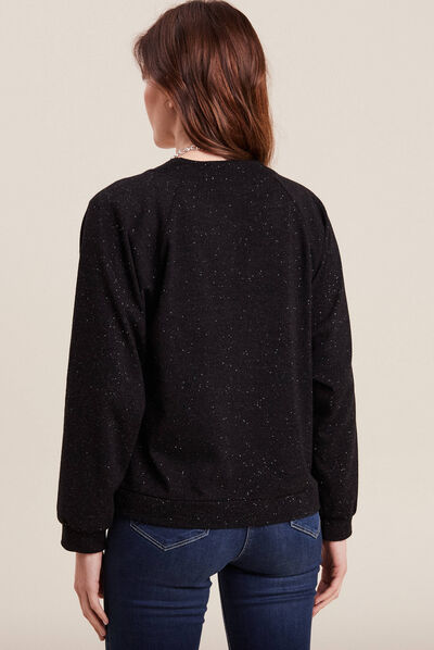 Gilet manches longues noir femme