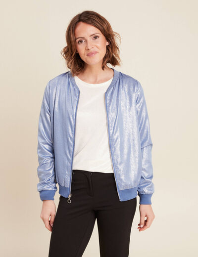 Gilet réversible ajouré bleu ciel femme