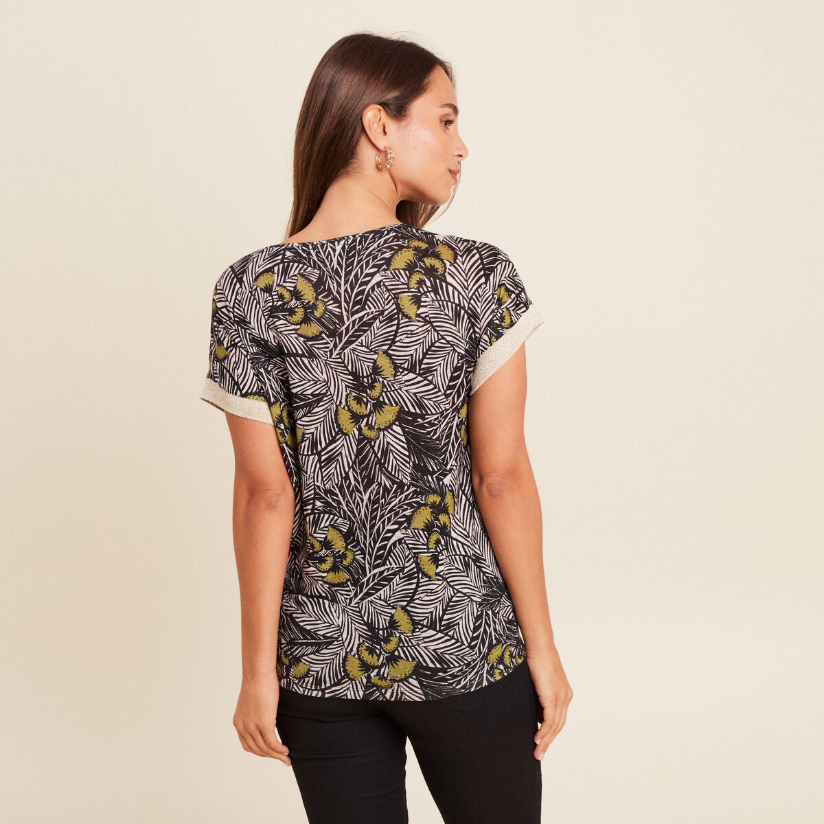 T-shirt manches courtes vert femme